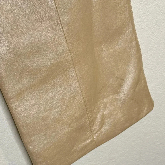 St. John - Gold  Tan Leather Straight Leg - Picture 14 of 15